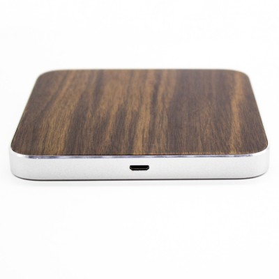 QI-Enable QI Certified QC 3.0 Portable Ultra Thin Slim Square Charging Board 10W Wooden Quick Wireless Charger